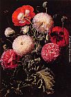 Poppies Canvas Paintings - Still Life with Pink, Red and White Poppies